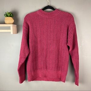 vintage burgundy oversized chunky sweater 90’s M‎